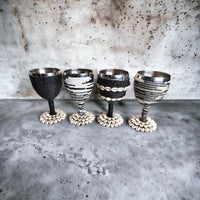 Stainless Steel Wine Goblets - Gold/Black NEW