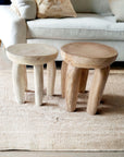 Wooden Side Tables/Stools - Natural