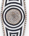 African Beaded King Shield  -  Black/White