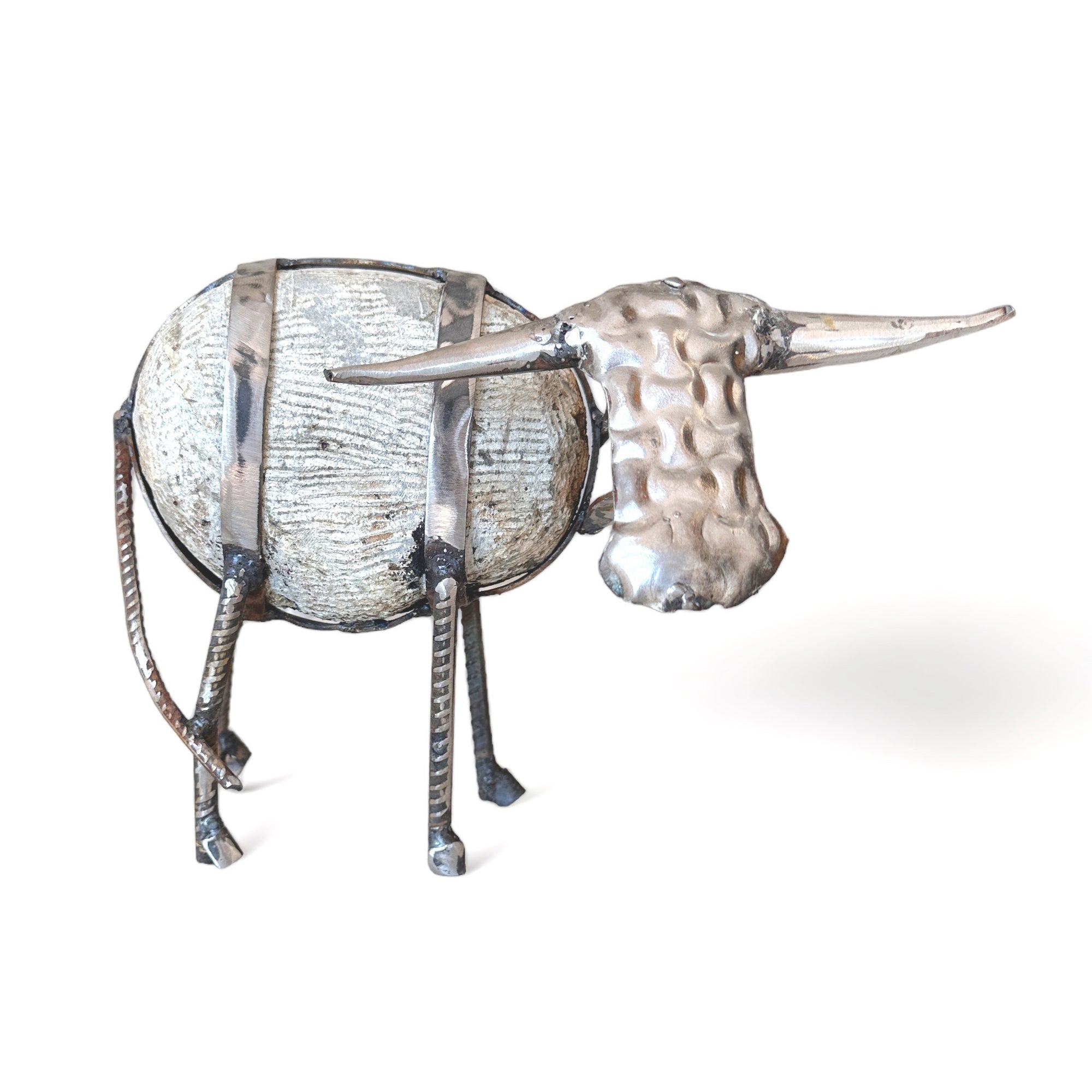 Stone Cow Decor - White