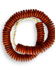 Ashanti Saucer Beads - Rust/Red