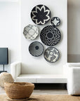 Rwanda Basket Wall Decor Set - 6 Piece Natural/Black (Sisal)