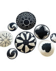 Rwanda Basket Wall Decor Set - 8 Piece Natural/Black (Sisal)