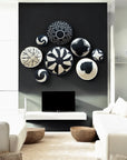 Rwanda Basket Wall Decor Set - 8 Piece Natural/Black (Sisal)