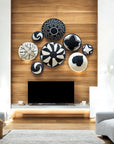 Rwanda Basket Wall Decor Set - 8 Piece Natural/Black (Sisal)