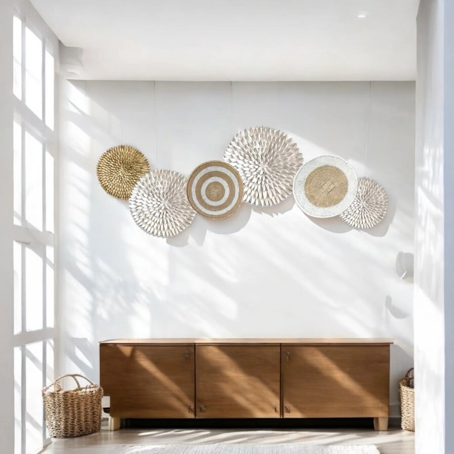 The Statement Wall | 6 Piece White/Natural - Wall Gallery Set