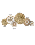 6 Piece White/Natural - Wall Gallery Set (Tonga & Porcupine Baskets)