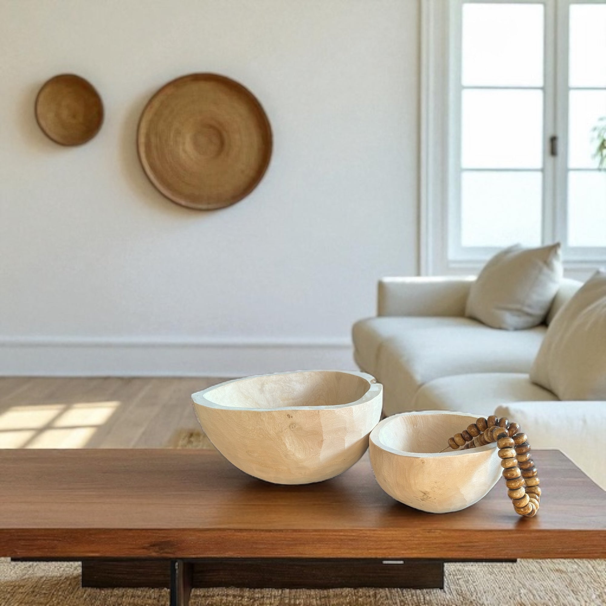 Rustic Hand Carved Wooden Bowls