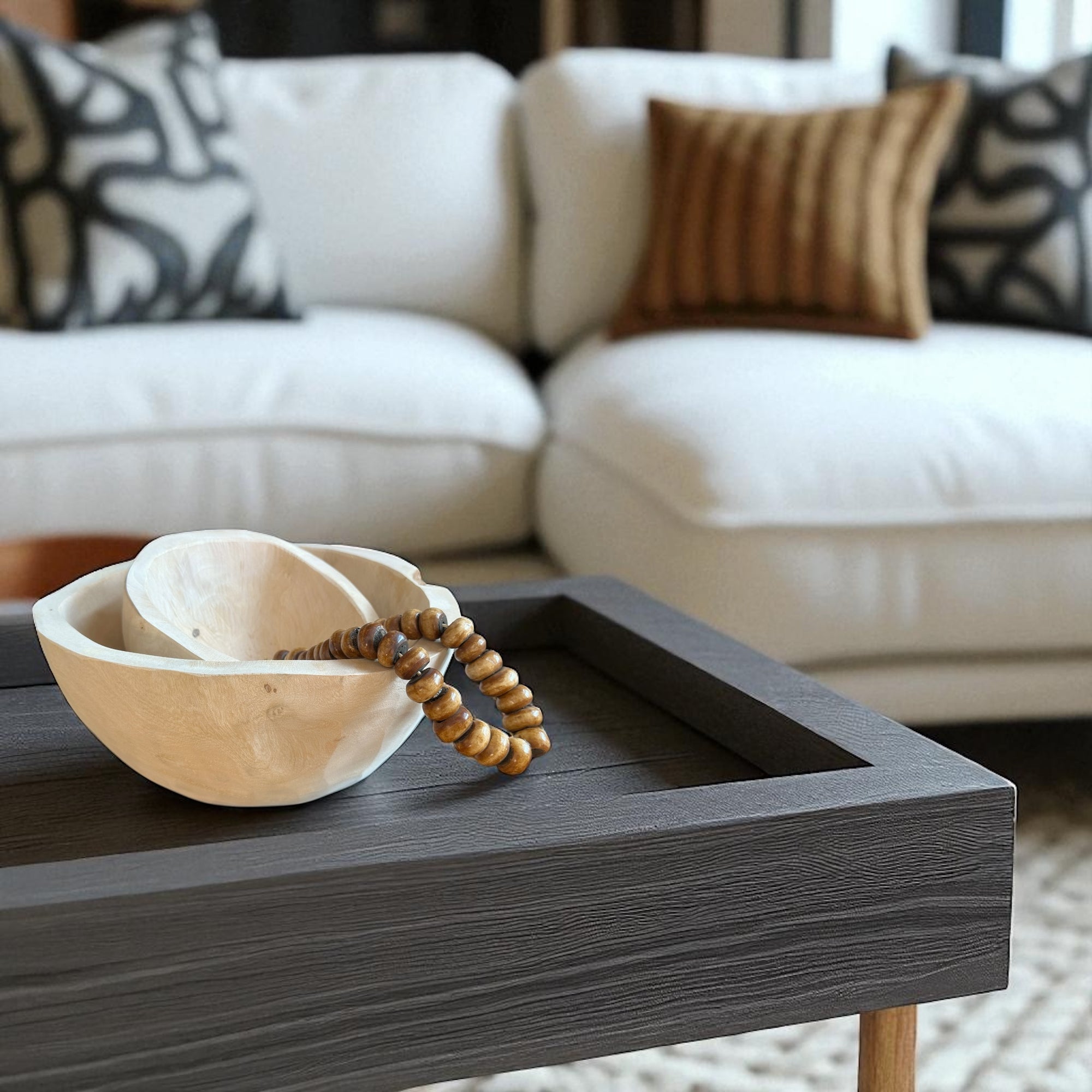 Rustic Hand Carved Wooden Bowls