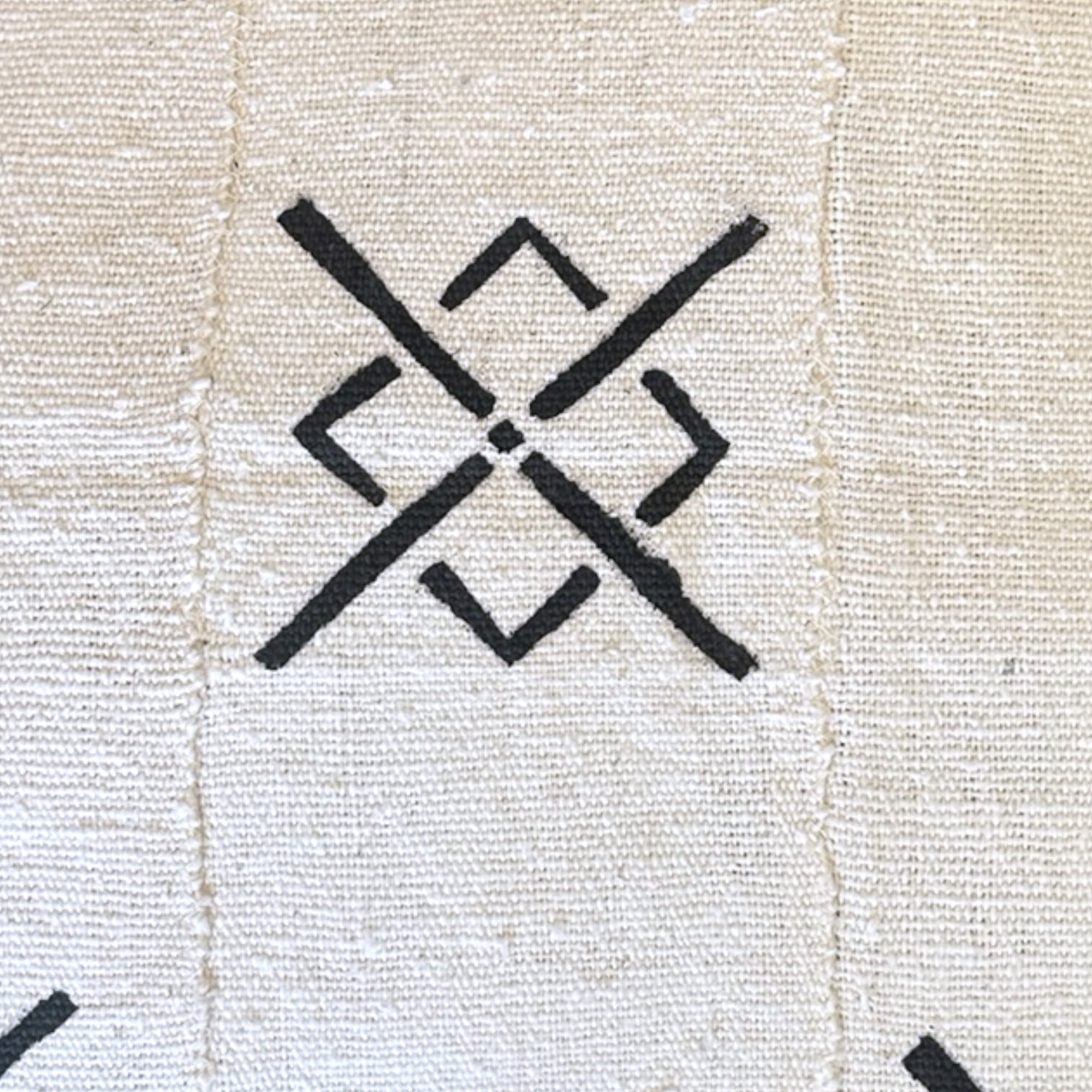 African Mudcloth Cushion/Scatters - White 60x60cm