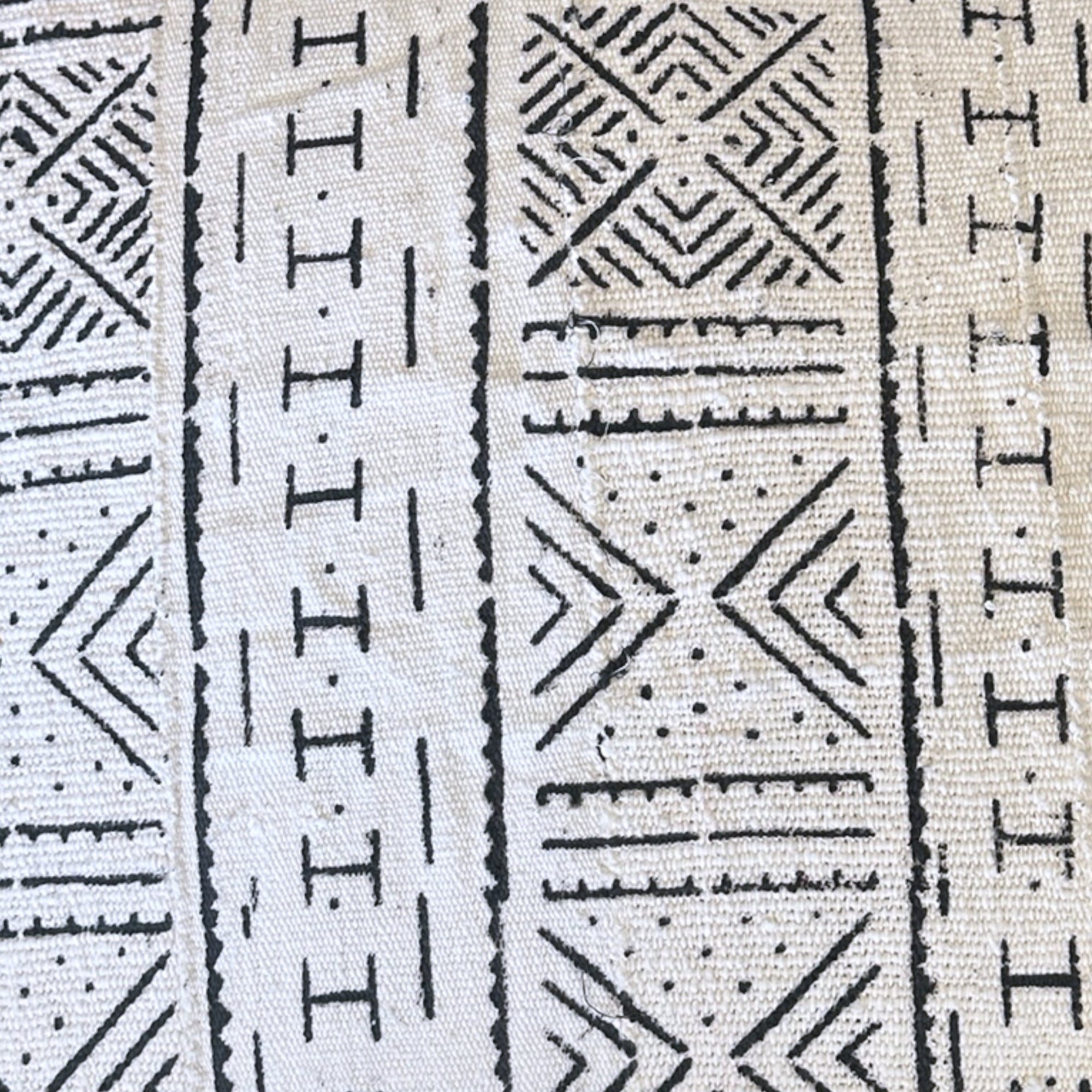 African Mudcloth Cushion/Scatters - White 60x60cm
