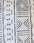 African Mudcloth Cushion/Scatters - White 60x60cm
