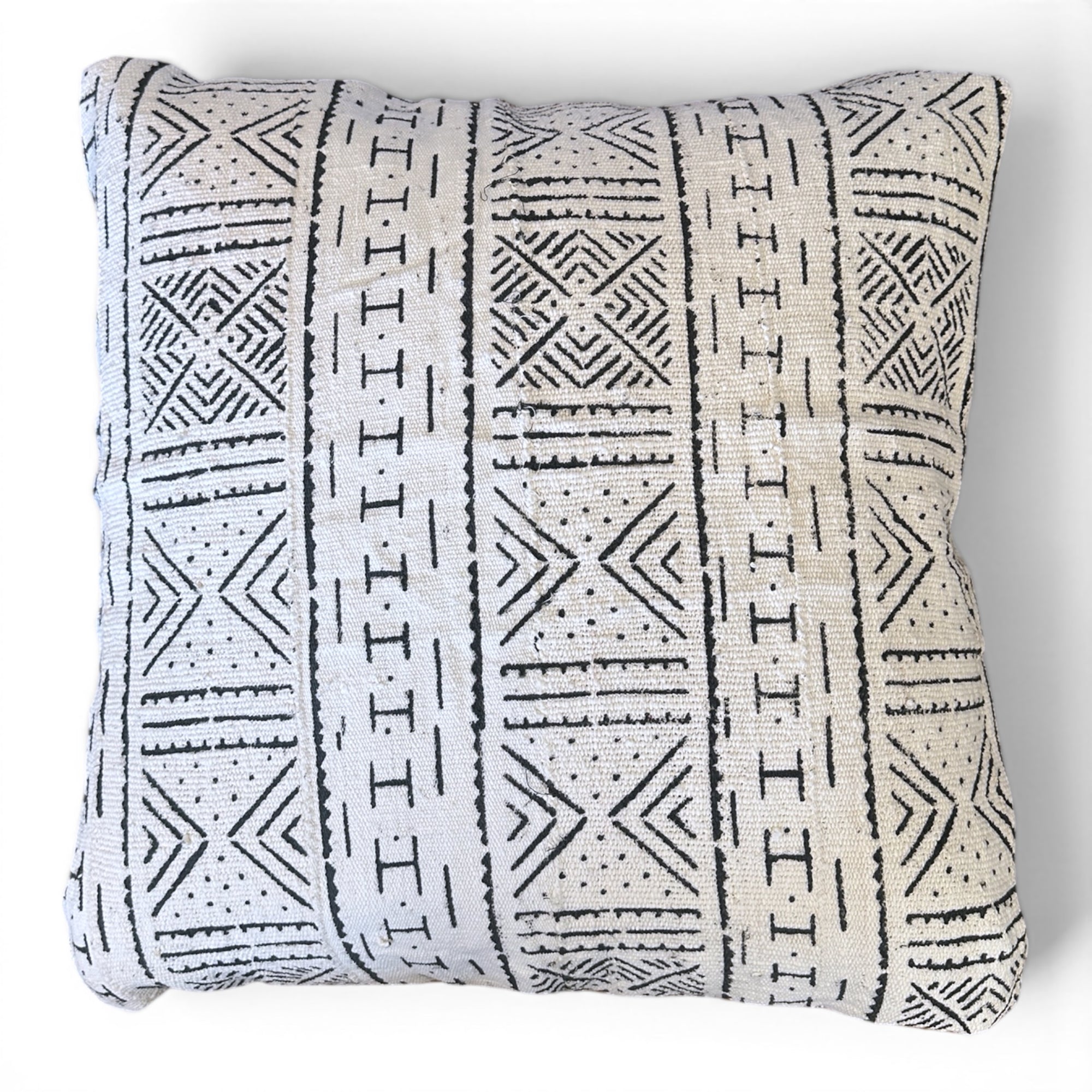 African Mudcloth Cushion/Scatters - White 60x60cm