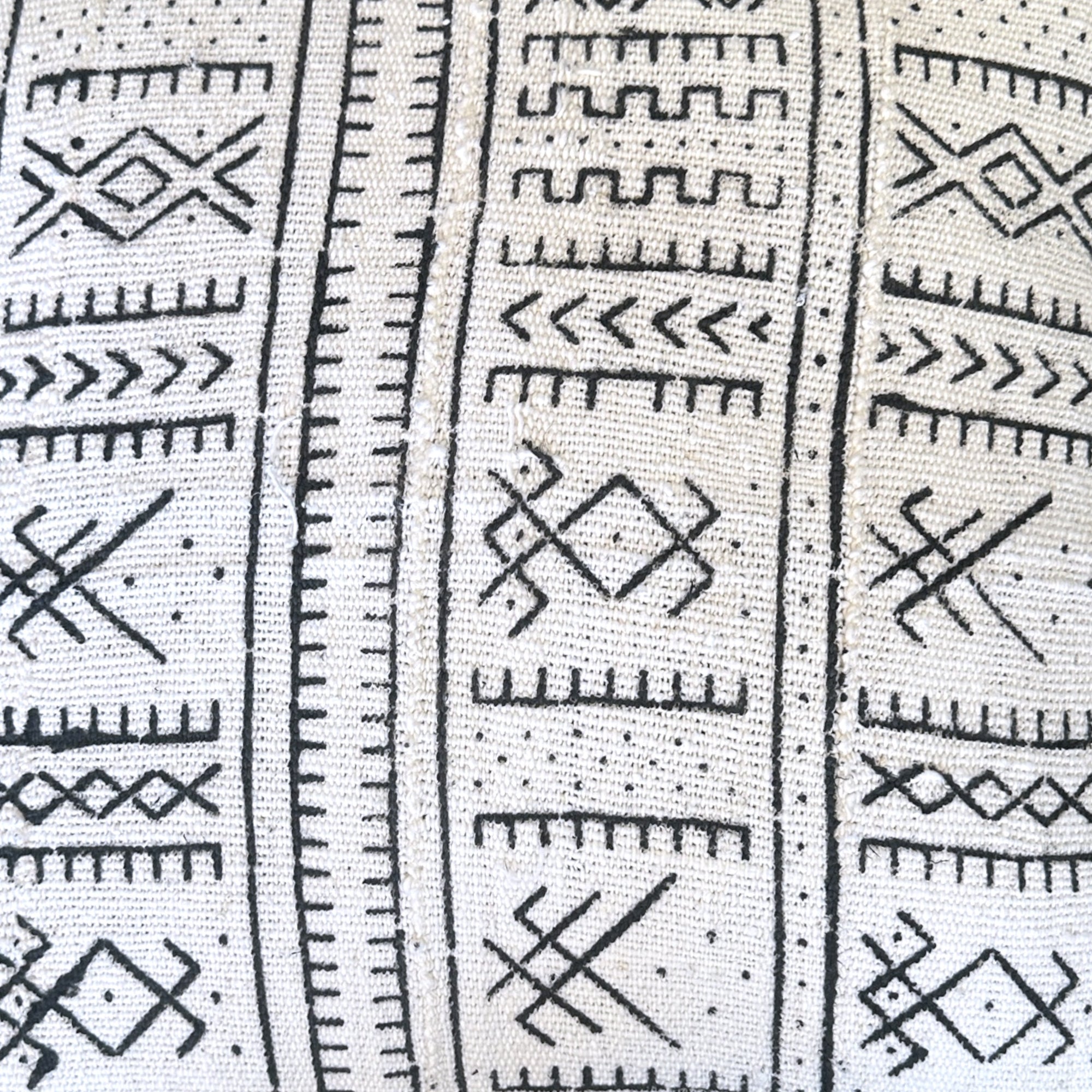 African Mudcloth Cushion/Scatters - White 60x60cm