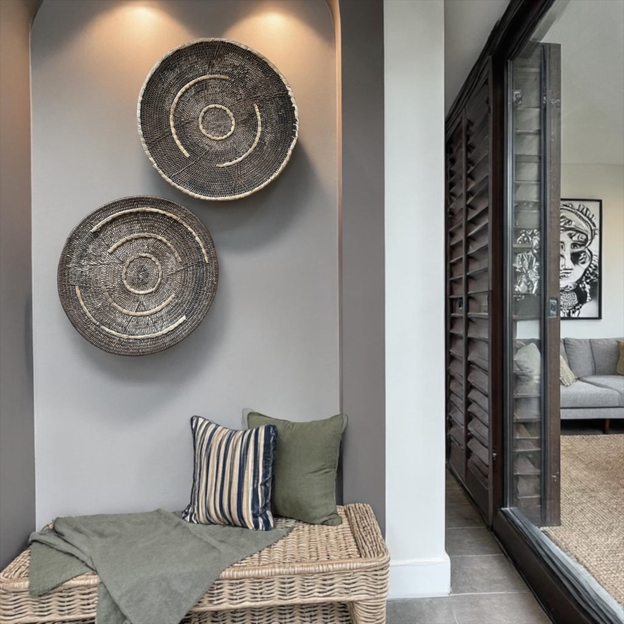 Vintage Makenge Baskets  - 2 piece set 45-50cm