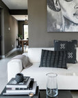 African Mudcloth Cushion/Scatters - Black 60x60cm
