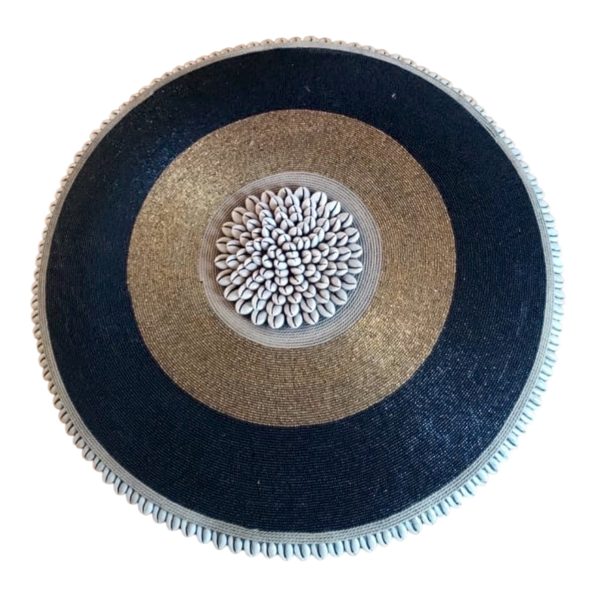 African Beaded Shield - Black/Gold