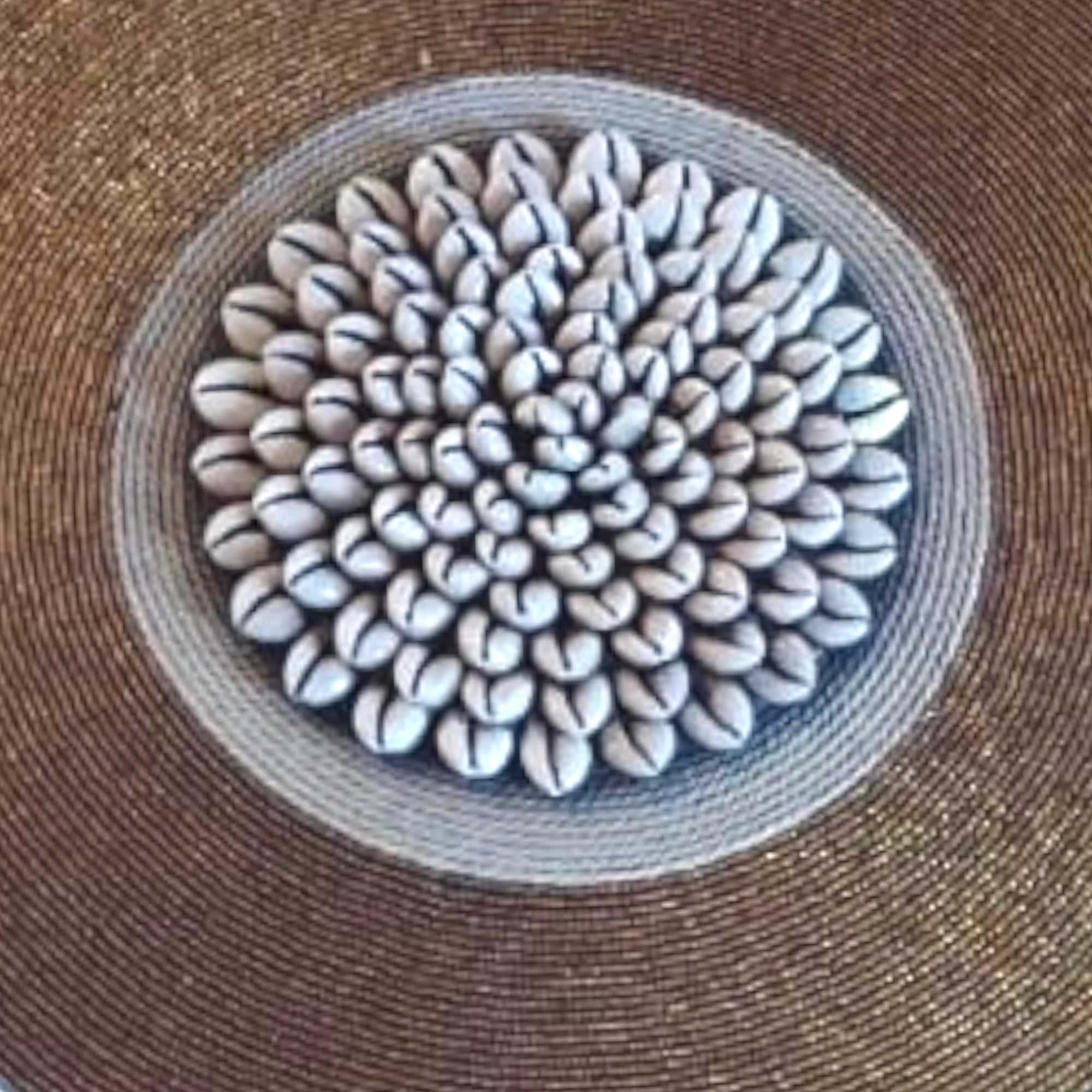 African Beaded Shield - Gold/Black