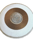 African Beaded Shield - White / Gold