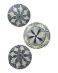 Rwanda Basket Wall Decor Set - 3 Piece Dark Blue/Light Olive (Sisal Imported)