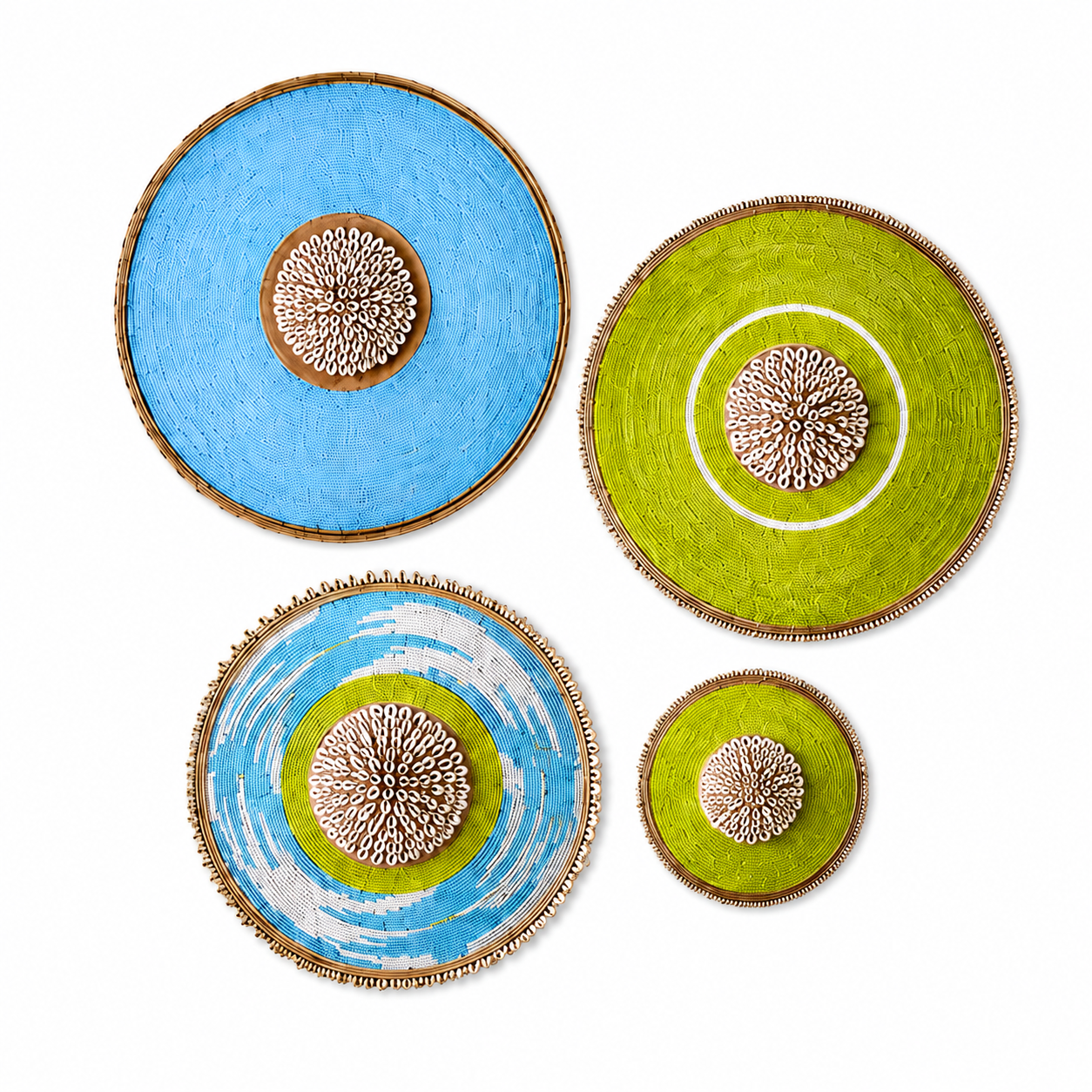 African Beaded Shields - 4 Piece set - A touch of African Colour