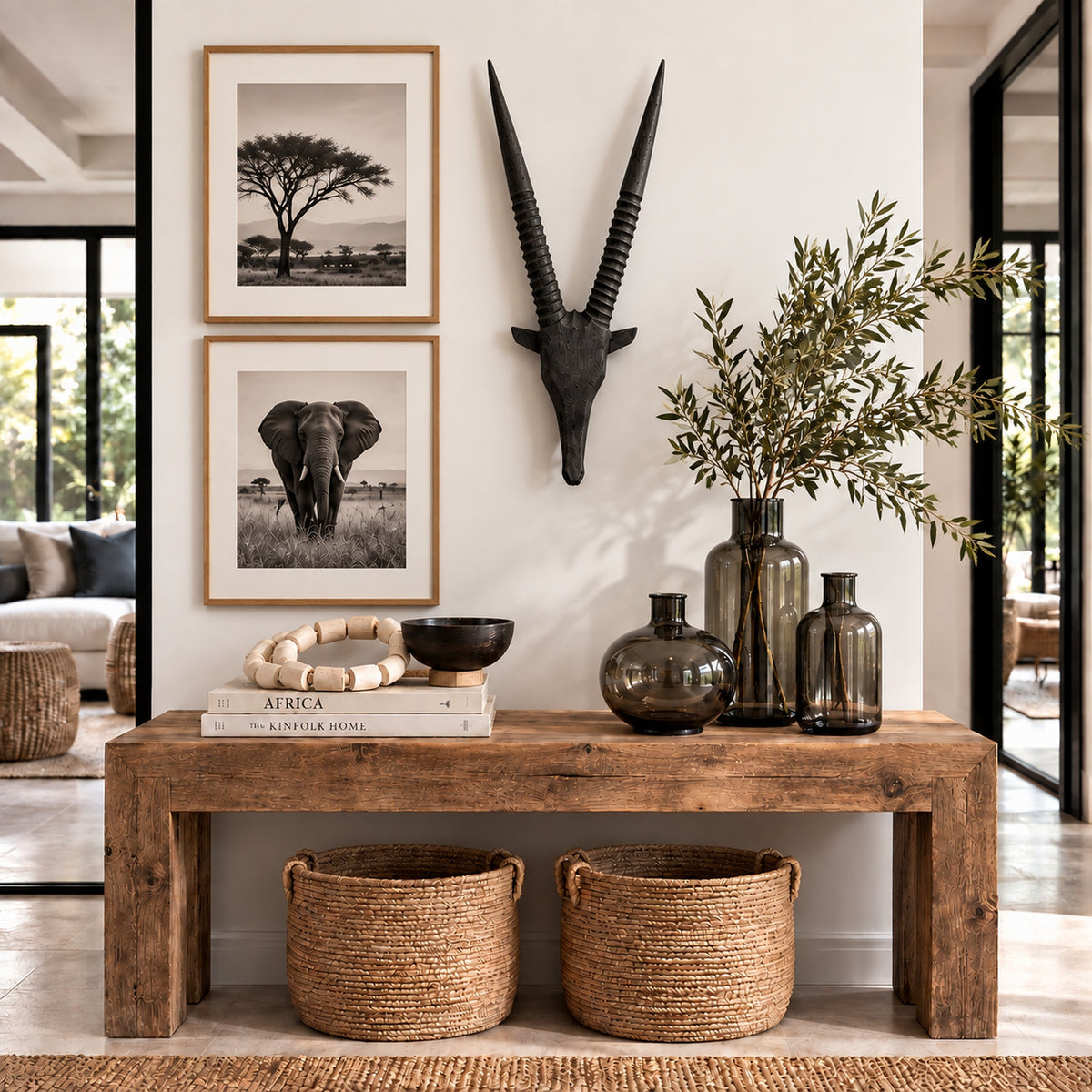Wooden Gemsbok Horns