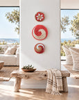 Rwanda Basket Wall Decor Set - 3 Piece "Pink/Natural" (Sisal Imported)
