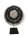 African Beaded Shield - Black/White