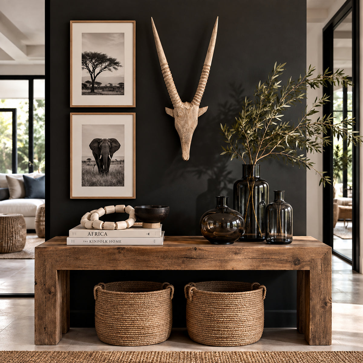 Wooden Gemsbok Horns