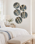 Rwanda Basket Wall Decor Set - 7 Piece White/Blue (Sisal Imported)