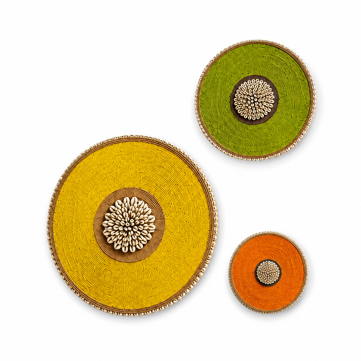 African Beaded Shields - 3 Piece set - African Samba