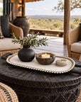 African Beaded Trays - (Large) White