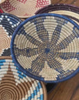 Rwanda Basket Wall Decor Set - 3 Piece "Pink/Natural" (Sisal Imported)