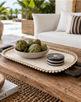 African Beaded Trays - (Large) White