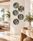 Rwanda Basket Wall Decor Set - 7 Piece White/Blue (Sisal Imported)