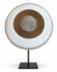 African Beaded Shield - White / Gold
