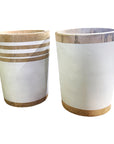 Wooden Containers/ Planters - White Stripe