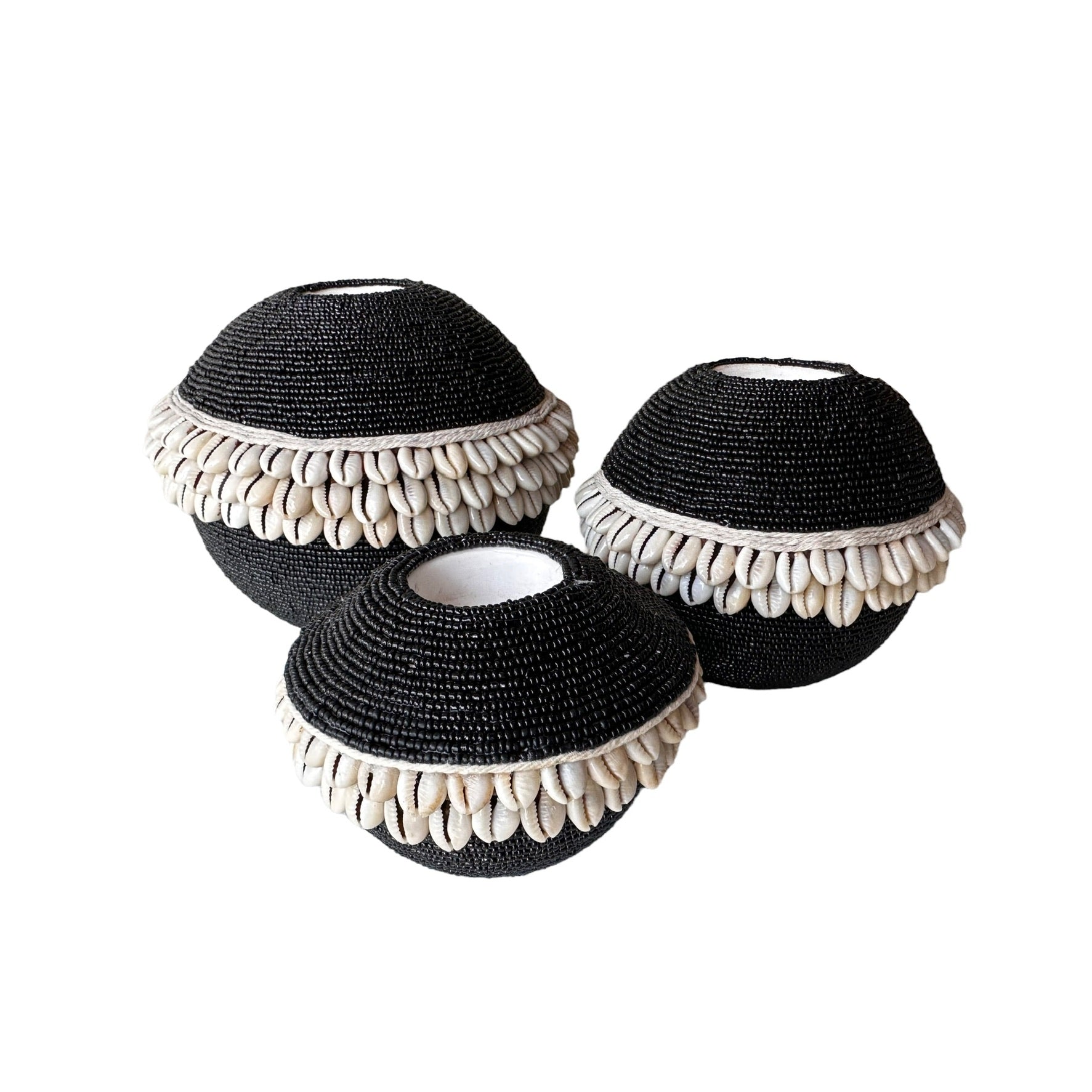 NEW -  Beaded Tea Lights - Black - eyahomeliving