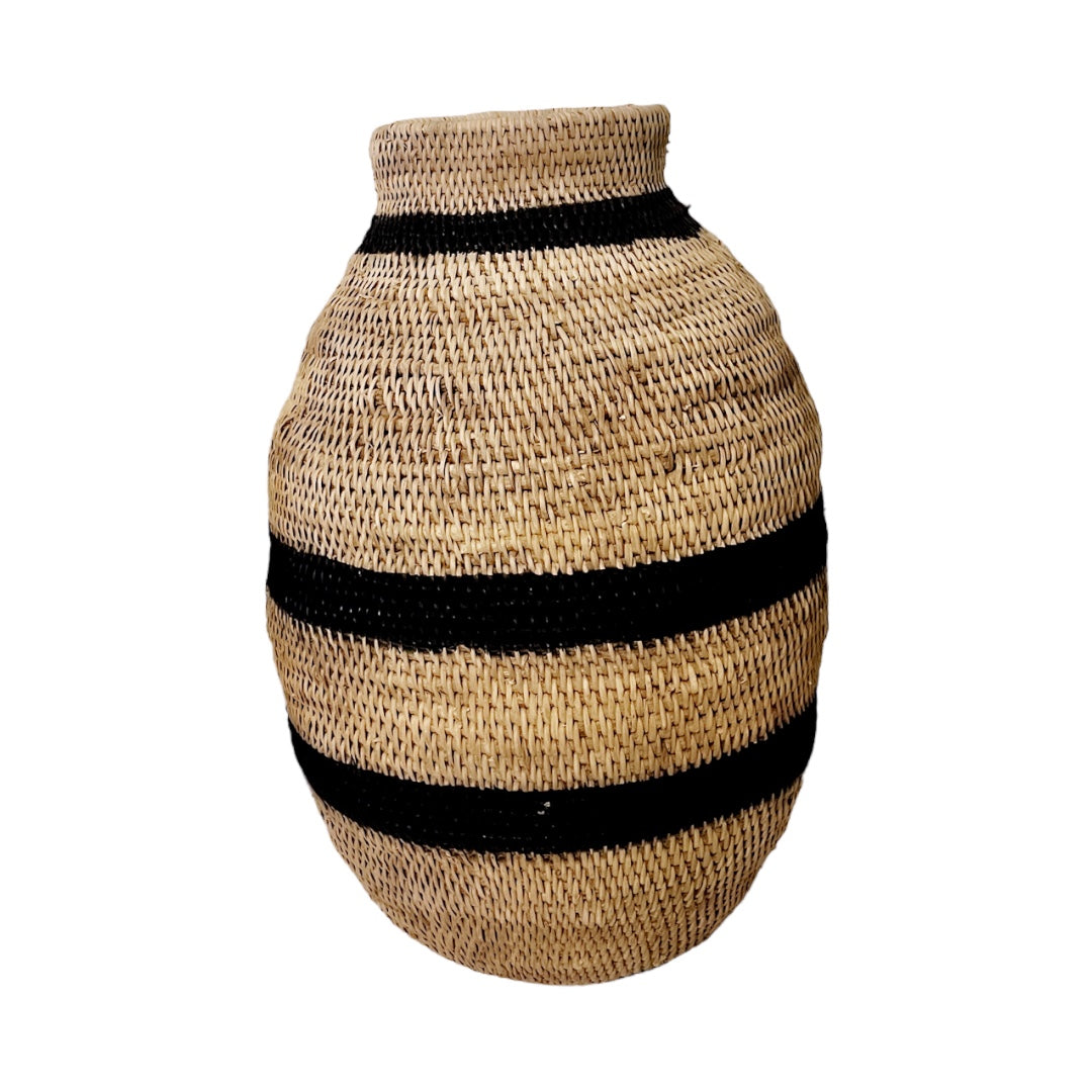 Buhera Baskets - Black Stripe - eyahomeliving