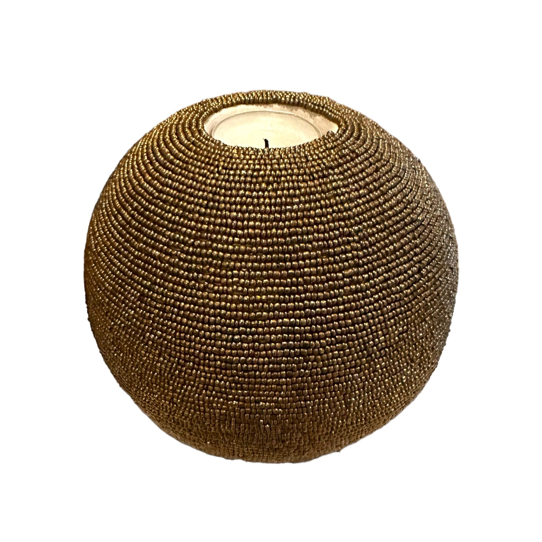 NEW -  Beaded Tea Lights - Gold - eyahomeliving