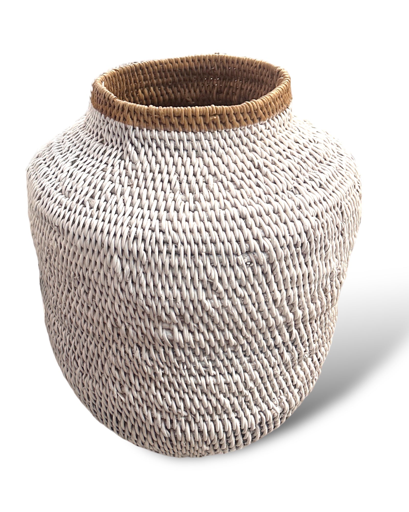 Buhera Baskets - White Stripe - eyahomeliving