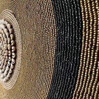 African Beaded Shield - Gold/Black/Plain - eyahomeliving
