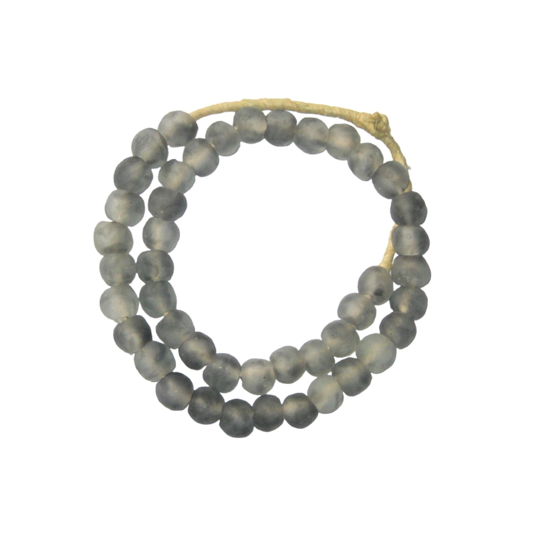 Ghanaian Glass Beads Imported - Muddy Grey Swirl - eyahomeliving
