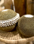 NEW -  SHELL / Beaded Tea Lights - GOLD - eyahomeliving