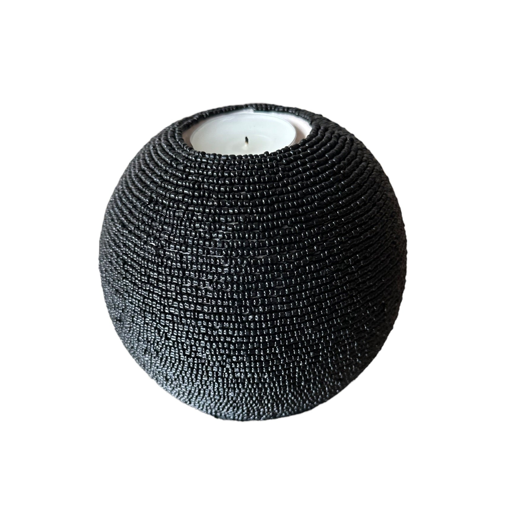 NEW -  Beaded Tea Lights - Black - eyahomeliving