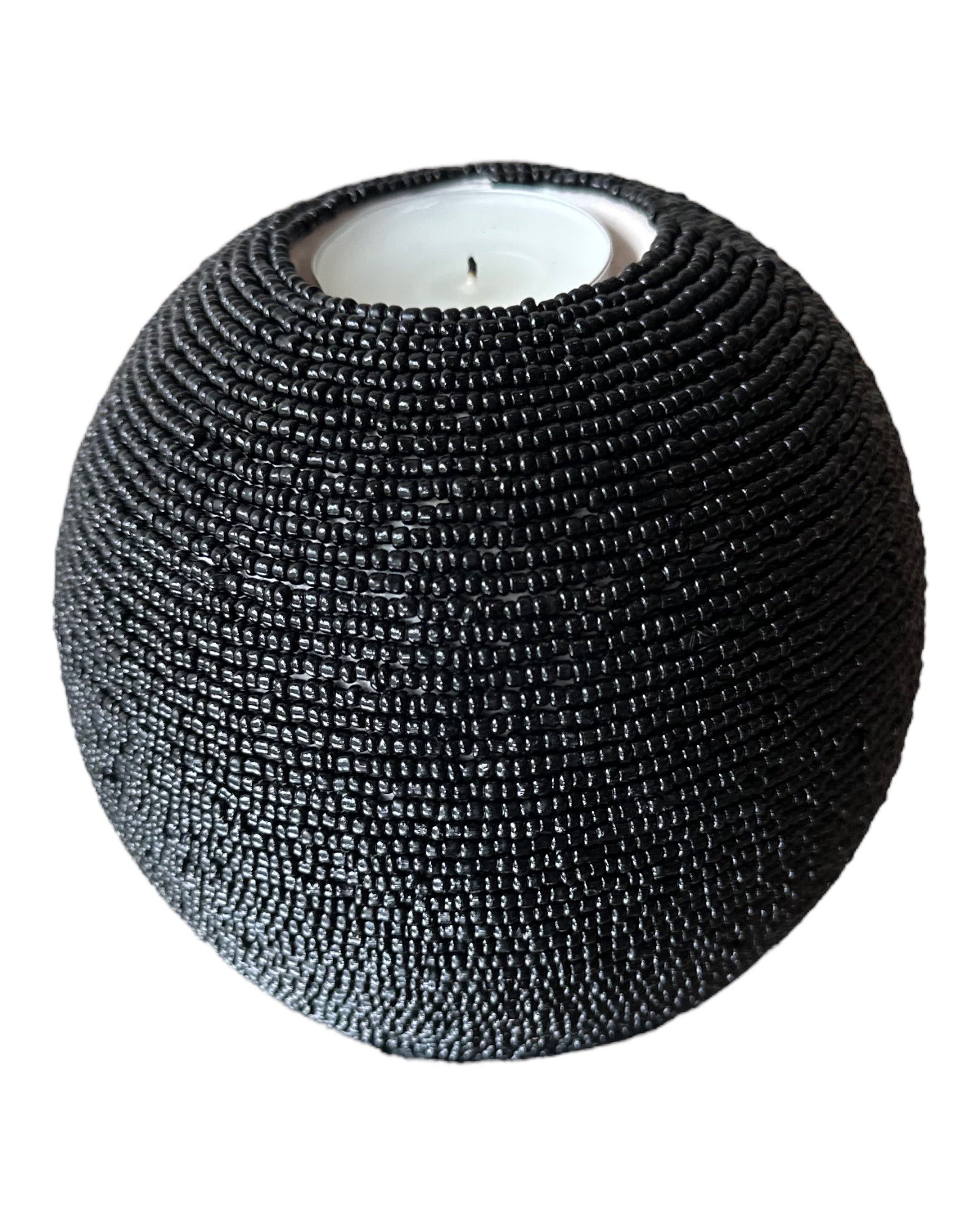 NEW -  Beaded Tea Lights - Black - eyahomeliving