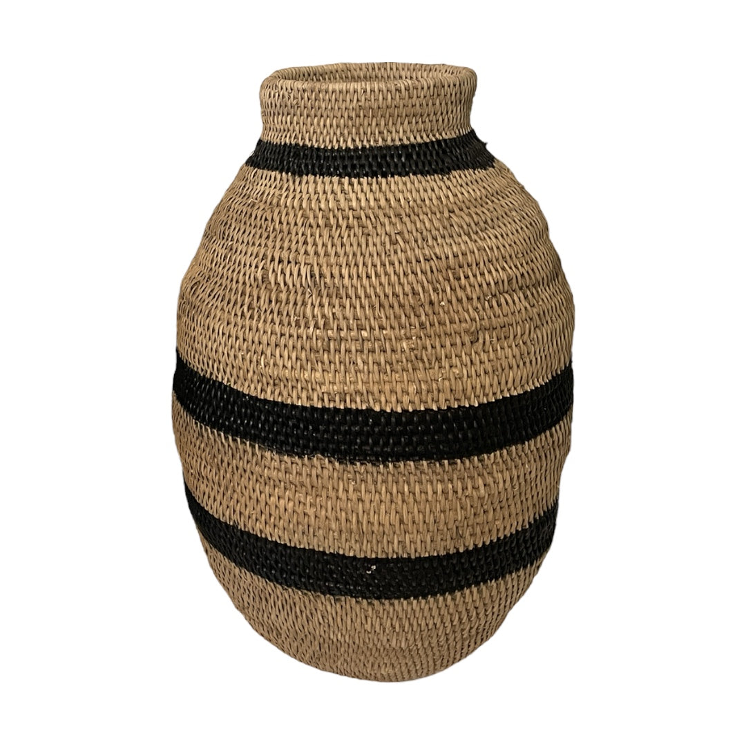 Buhera Baskets - Black Stripe - eyahomeliving