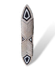 African Beaded King Shield  -  Black / White / Natural