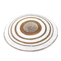 African Beaded Shield - Gold & White Stripe