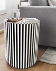 Moroccan Resin & Bone Inlay Side Table - Stripe